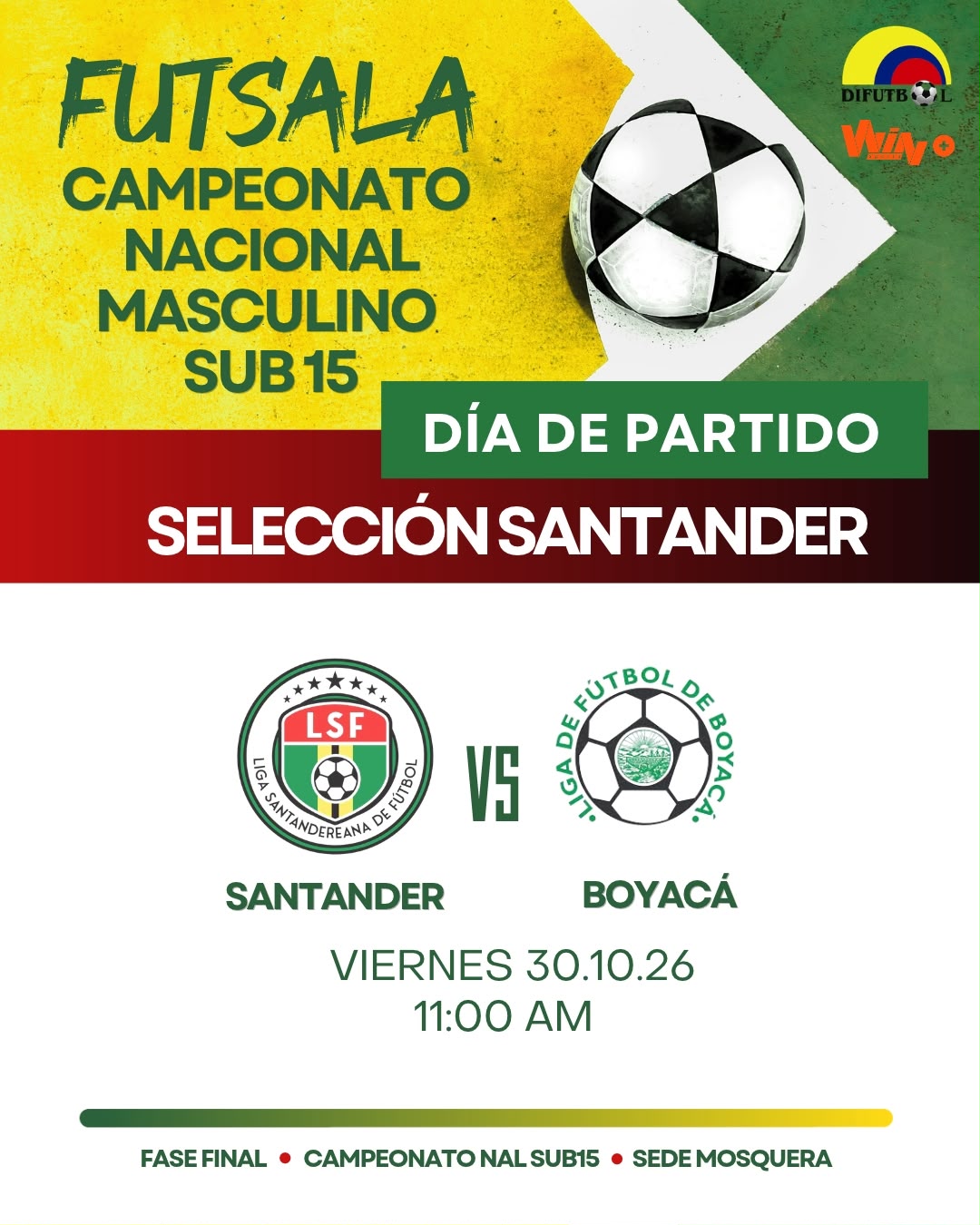 SANTANDER SE ESTRENA ESTE VIERNES EN LA FINAL SUB15 FUTSAL